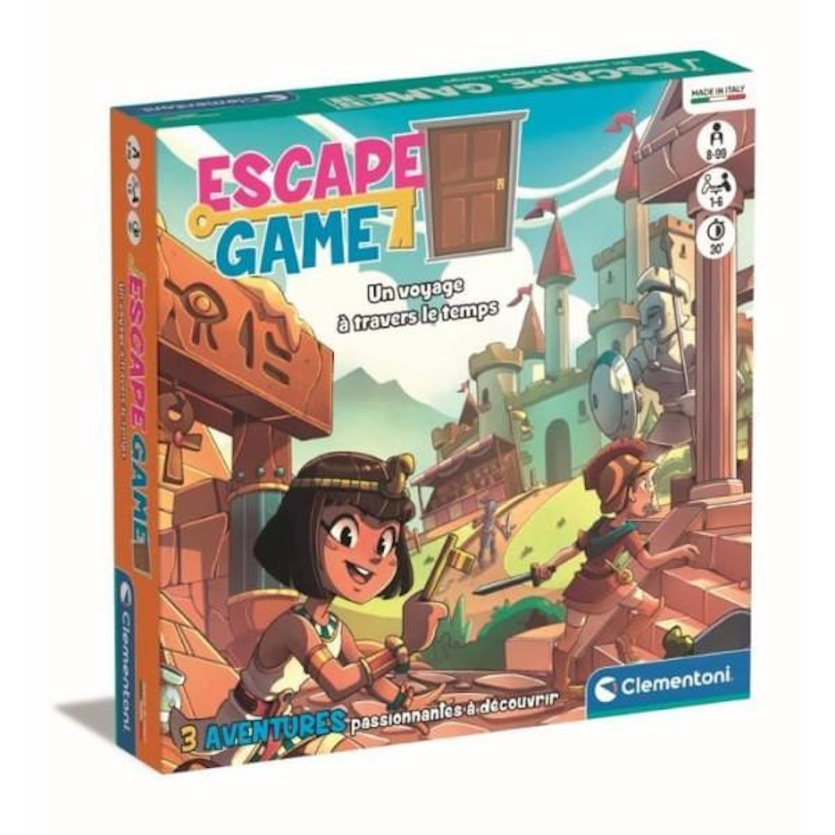 CLEMENTONI Clementoni - Escape Game voyage dans le temps - 3 aventures - Dés 8 ans