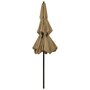 Voir la diapositive 4 : VIDAXL Parasol de jardin a 3 niveaux avec mat en aluminium taupe 2,5 m