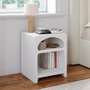 Voir la diapositive 2 : ID MARKET Lot de 2 tables de chevets organiques ALESIA bois blanc 2 niches