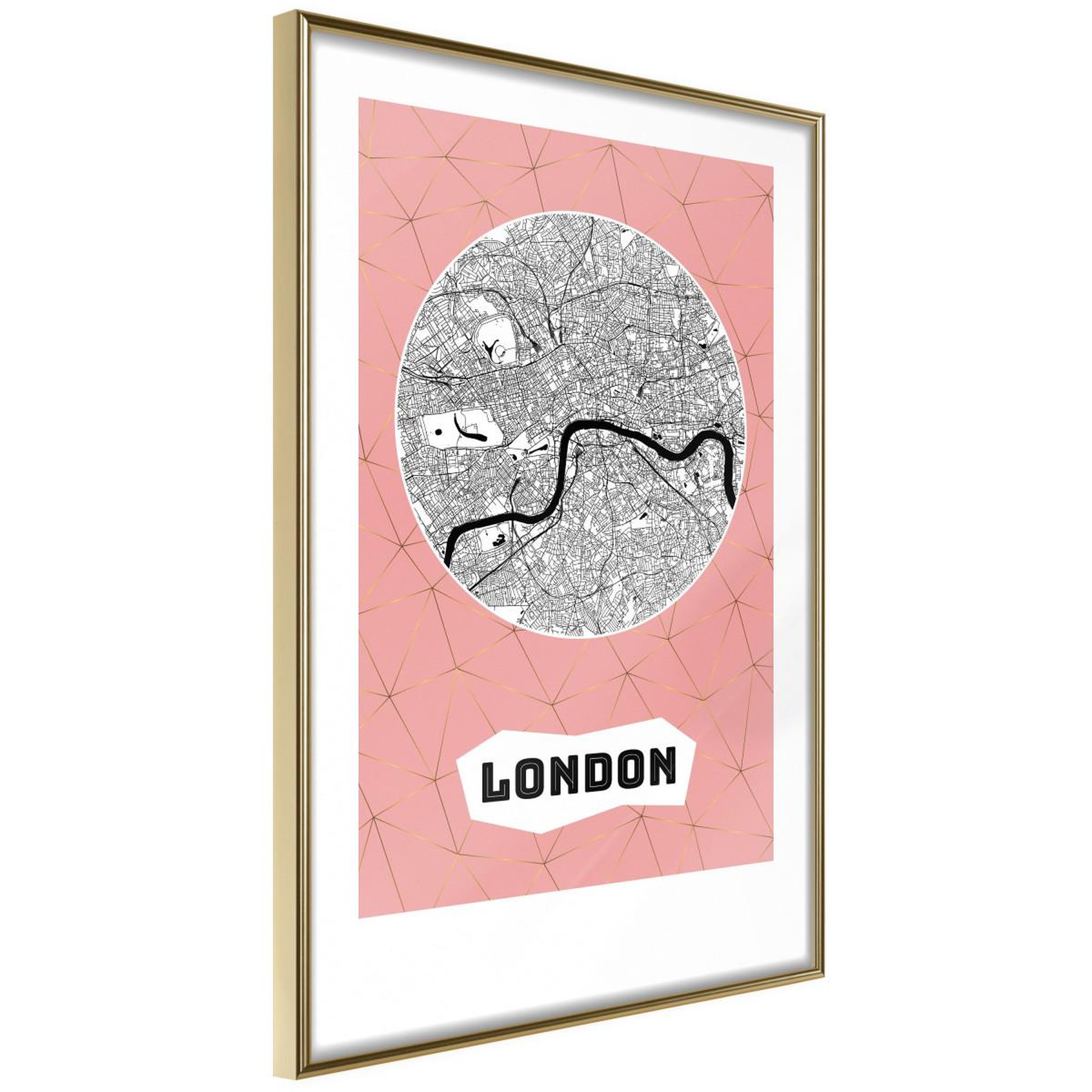 Paris Prix Affiche murale encadrée  city map london pink