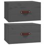 Voir la diapositive 2 : VIDAXL Tables de chevet murales 2 pcs Gris 40x29,5x22 cm