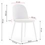 Voir la diapositive 4 : VS VENTA-STOCK Lot de 4 chaises Kana blanches, pieds en métal et assise rembourrée