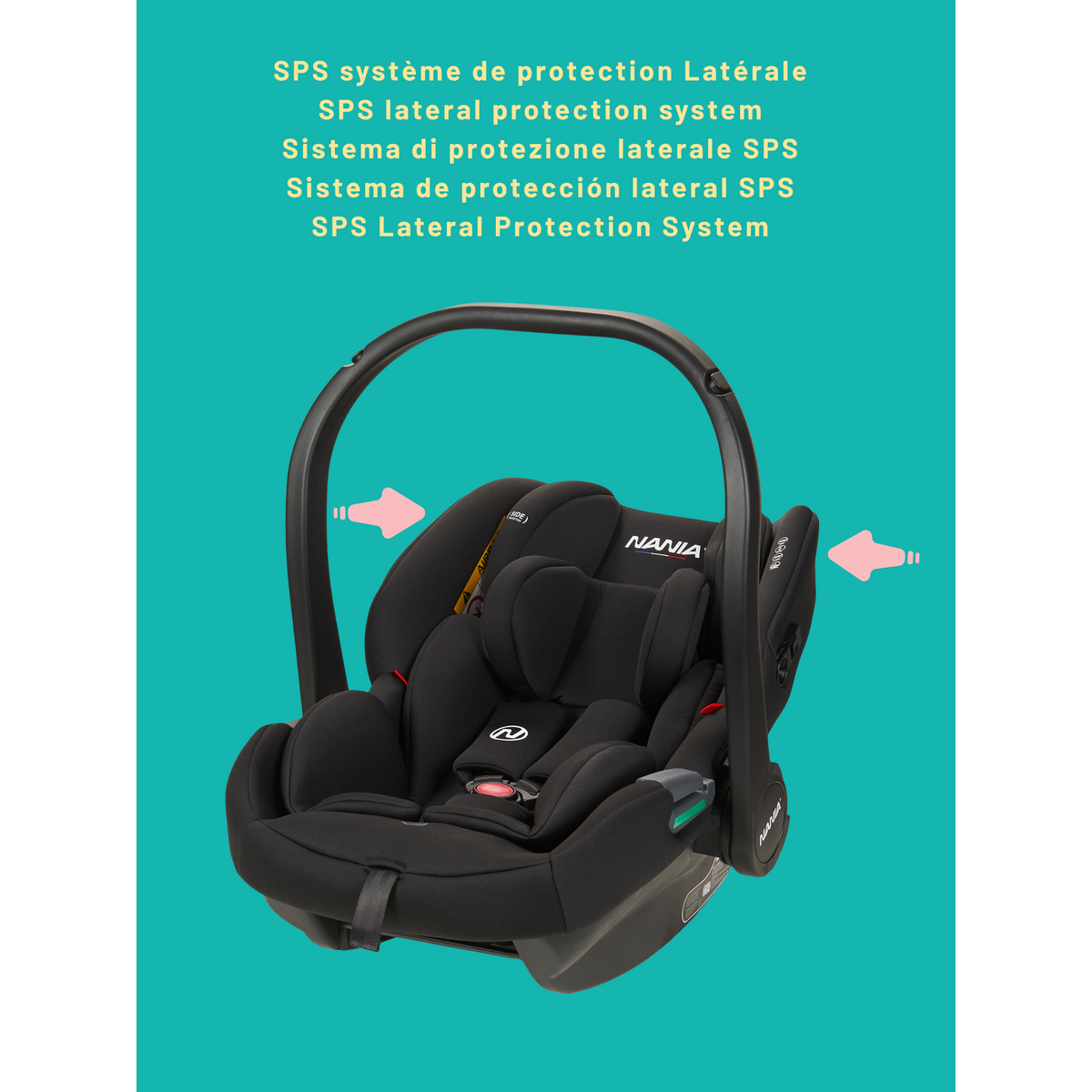 NANIA Siège auto bébé ceinturé NANIA Rimini 40-87 cm R129 i-Size –dès la naissance à 13 kg Protection Latérale -insert lombaire et de réduction+ Base isofix