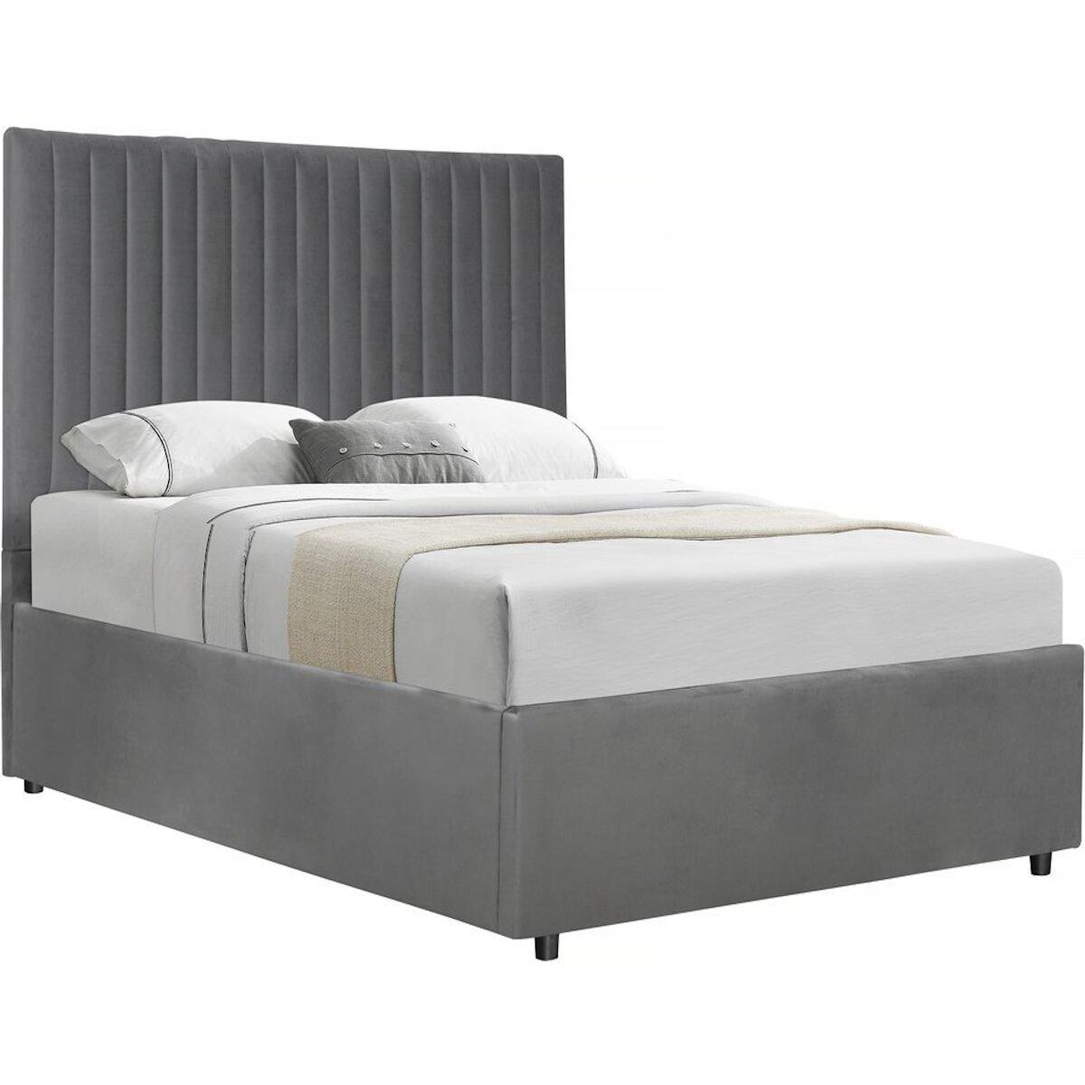 Habitat et Jardin Lit avec coffre  Mia  - 140 x 190 cm - Gris