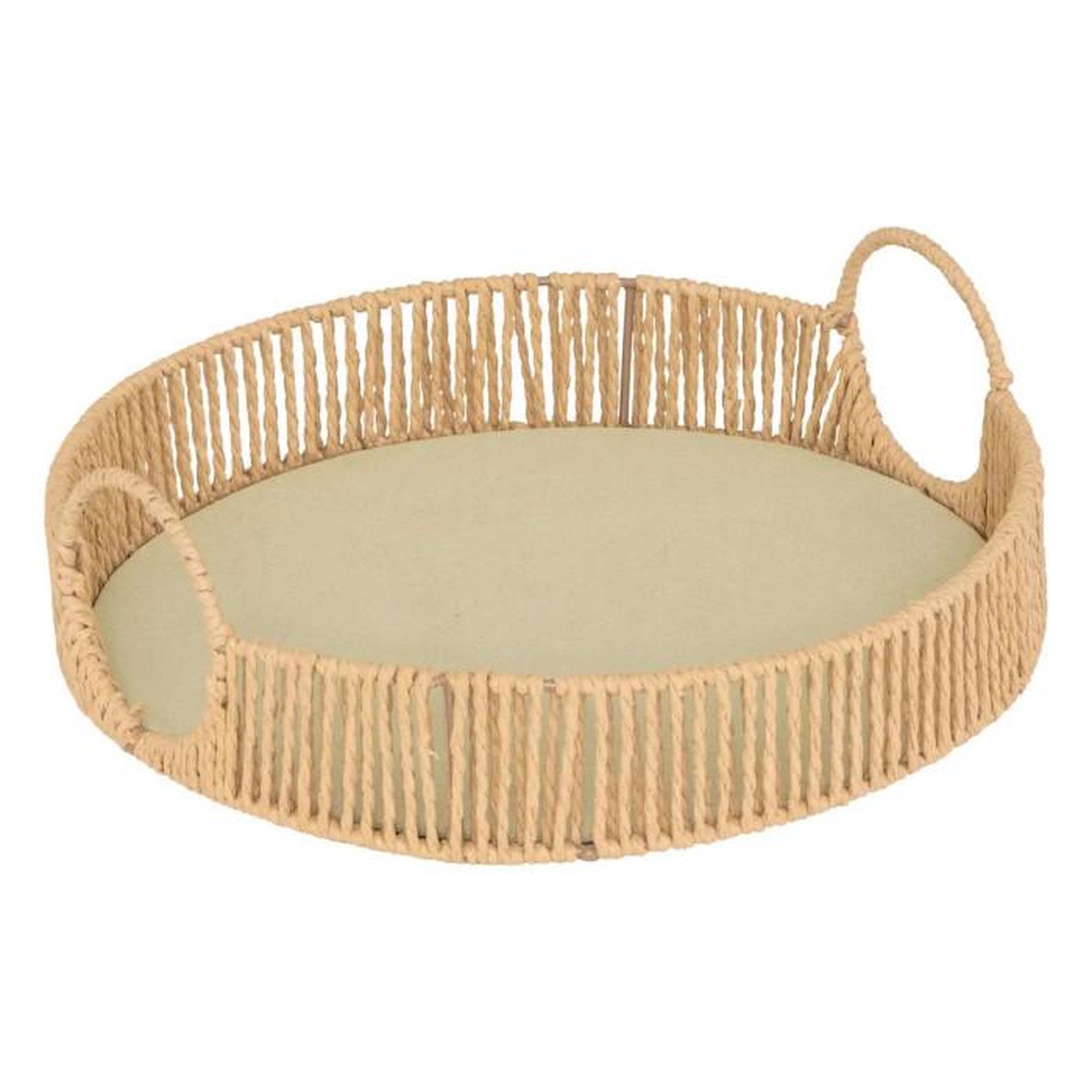 Voir la diapositive 3 : ATMOSPHERA Lot de 2 Plateaux Ronds  Ali  35cm Naturel