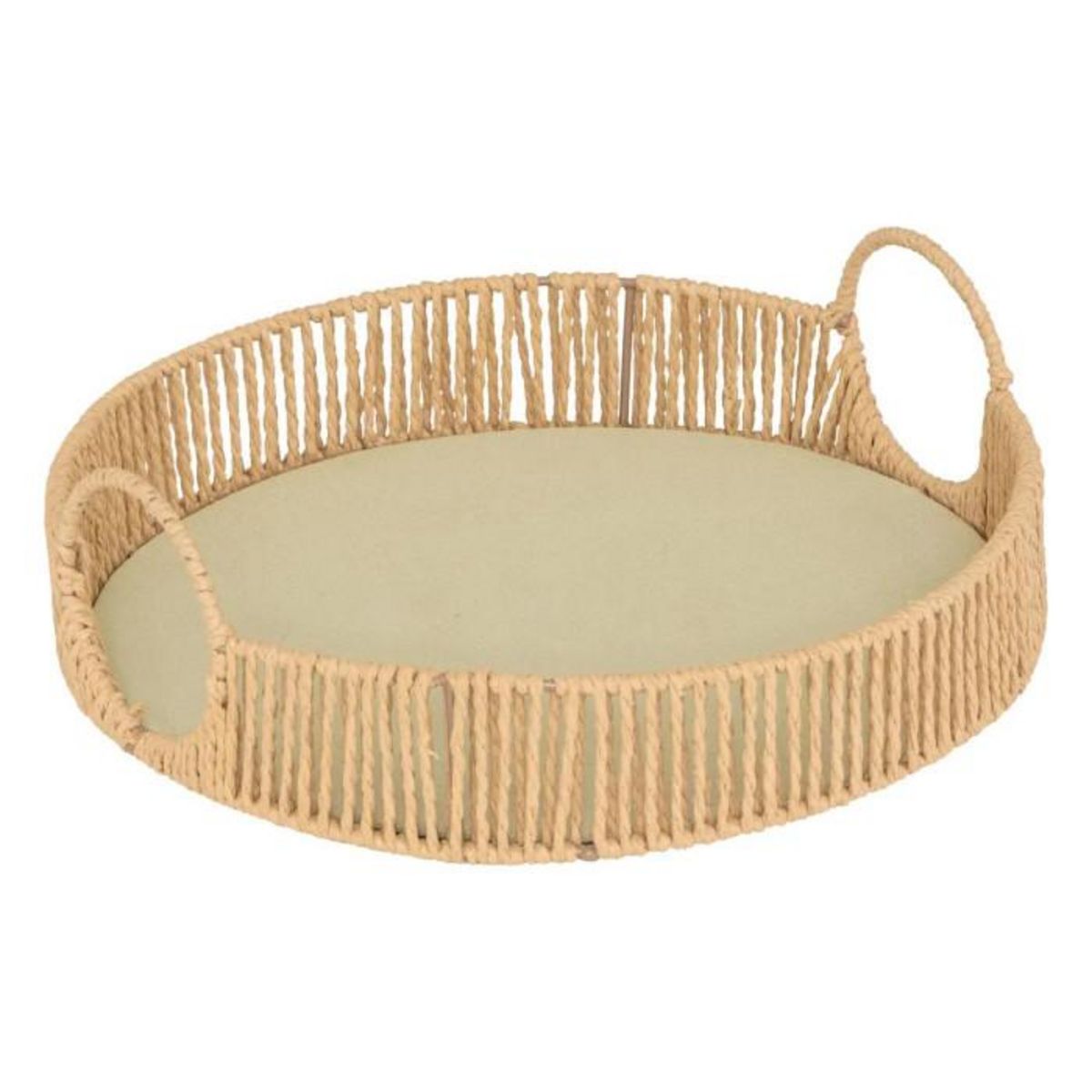 ATMOSPHERA Lot de 2 Plateaux Ronds  Ali  35cm Naturel