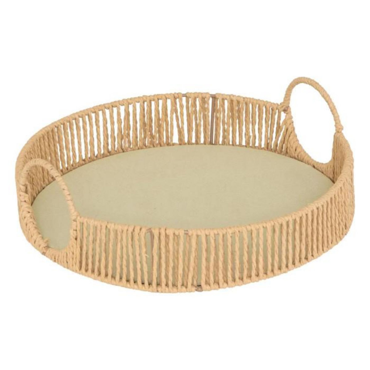 ATMOSPHERA Lot de 2 Plateaux Ronds  Ali  35cm Naturel