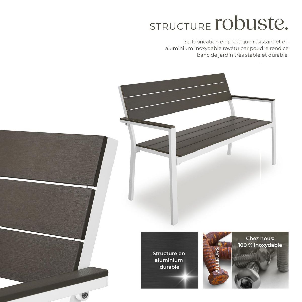 tectake Banc de jardin 2 places