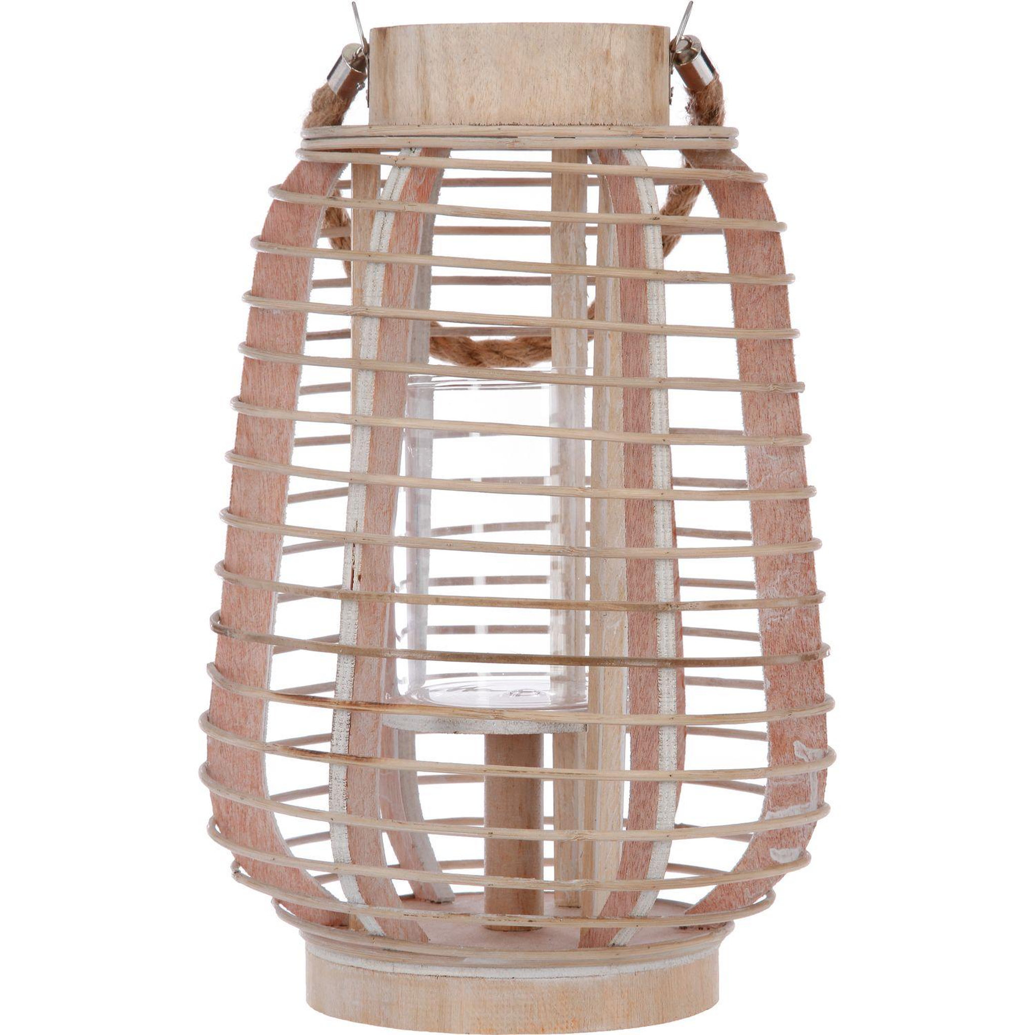 Voir la diapositive 2 : ATMOSPHERA Lanterne en rotin ethnique Azia - H. 33 cm - Beige