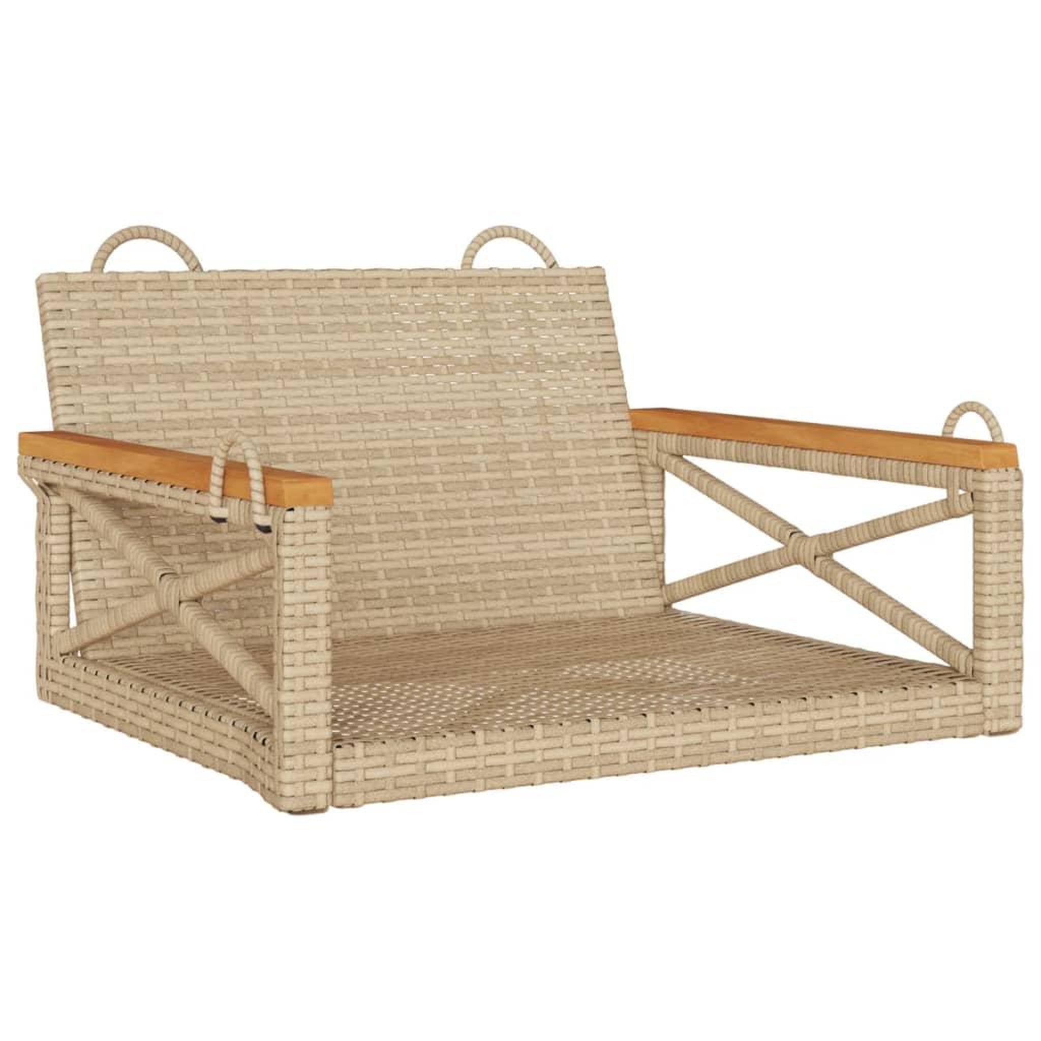 Voir la diapositive 2 : VIDAXL Balancelle beige 63x62x40 cm resine tressee
