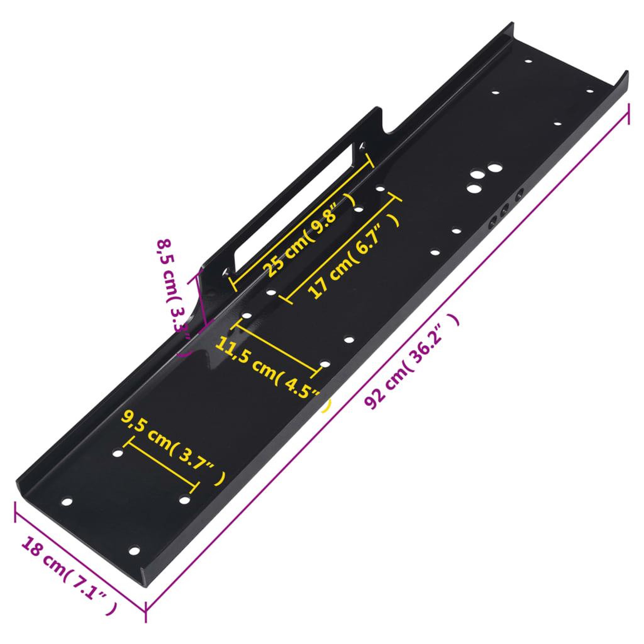 Voir la diapositive 6 : VIDAXL Plaque de montage 12000 lbs Universelle