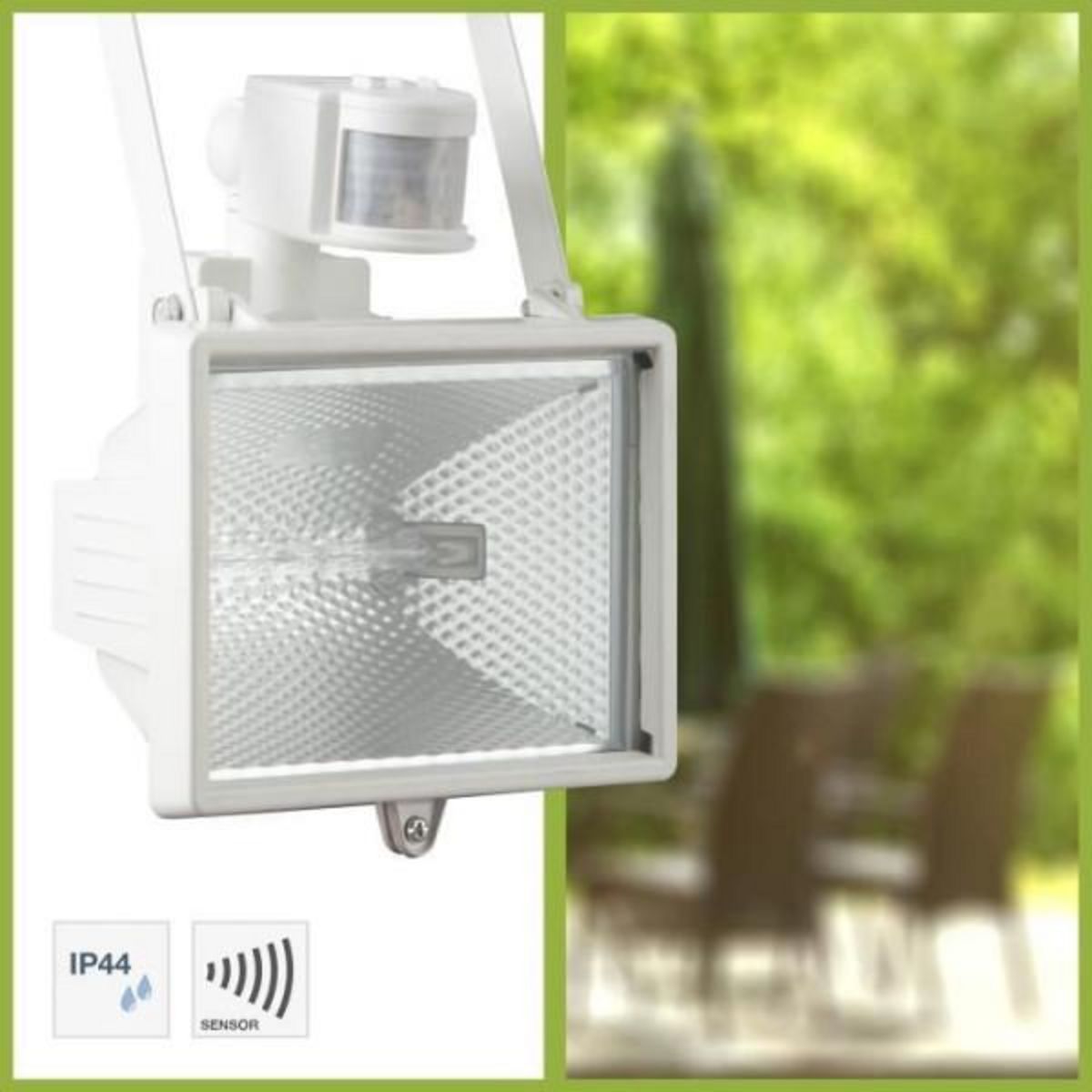 BRILLIANT Projecteur extérieur avec détecteur TANKO - BRILLIANT - Blanc - R7s - 400W - IP44