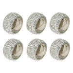 Paris Prix Lot de 6 Ronds de Serviette  Diamant  6cm Argent