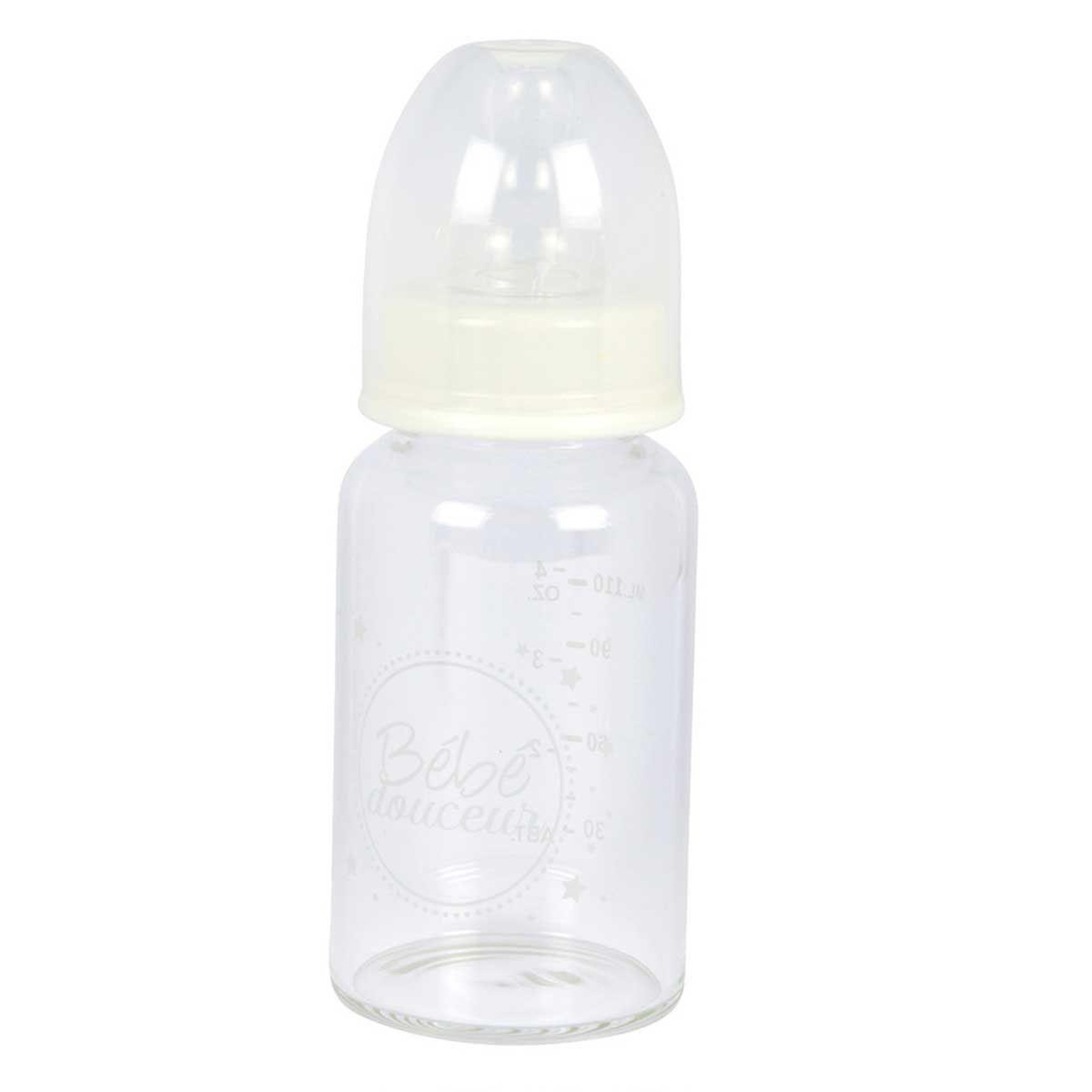 BEBE DOUCEUR Biberon pour bébé  col étroit  110ml transparent