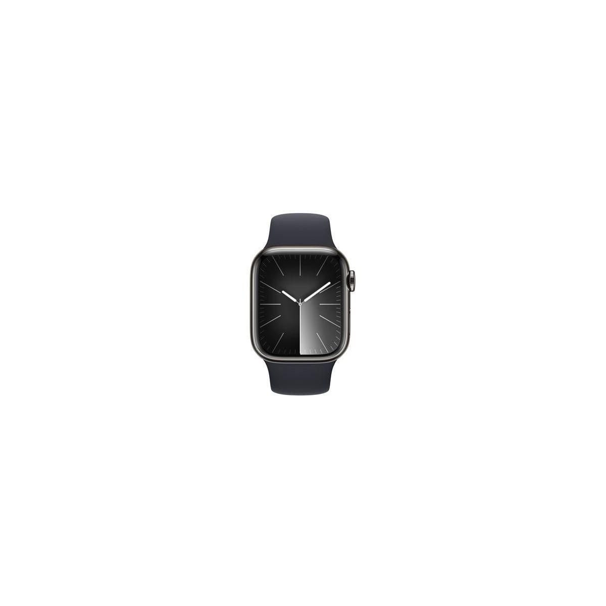 APPLE Montre connectée Serie 9 Cellular 41mm Acier/Graphite Minuit S/M