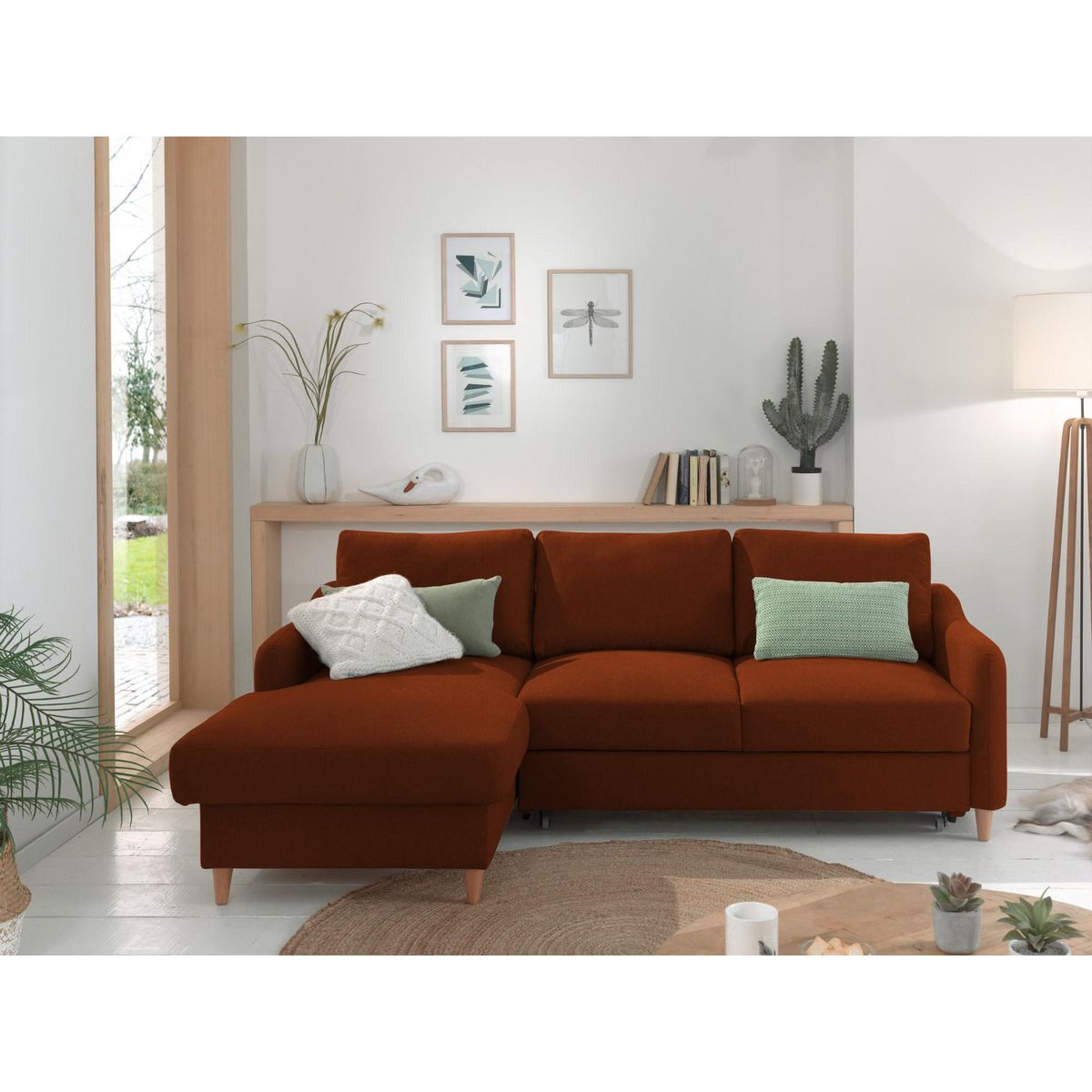 LISA DESIGN Will - canapé d'angle gauche - convertible avec coffre - 4 places - en tissu