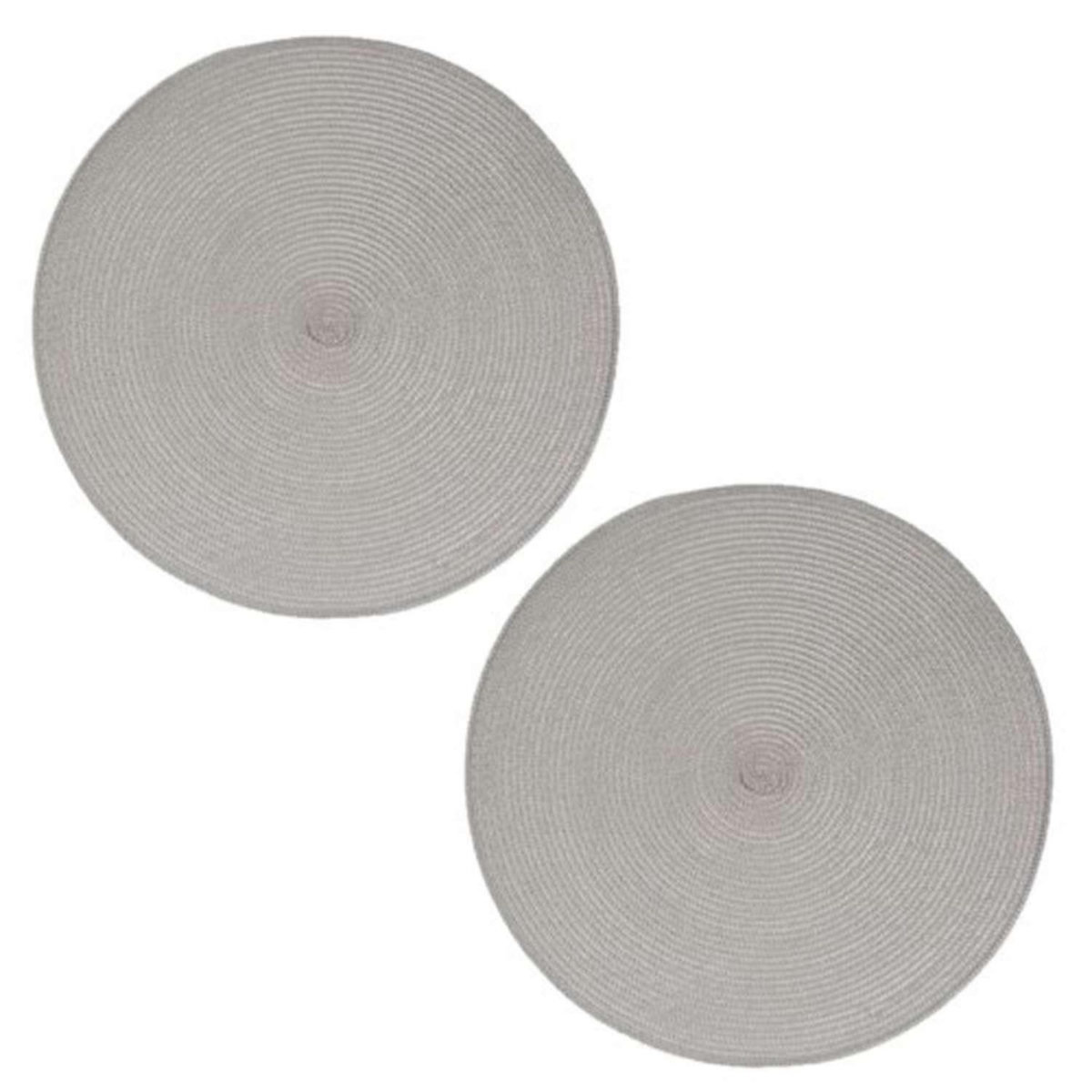 SECRET DE GOURMET Lot de 2 sets de table Tressés Ronds - Diam. 38 cm - Noir