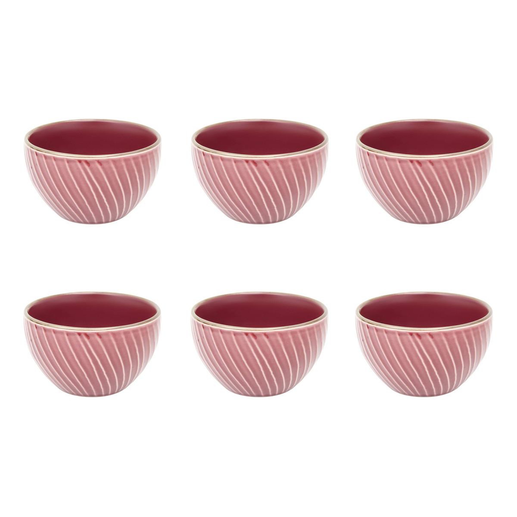SECRET DE GOURMET Lot de 6 coupelles en faïence  ella  32cl rouge grenat