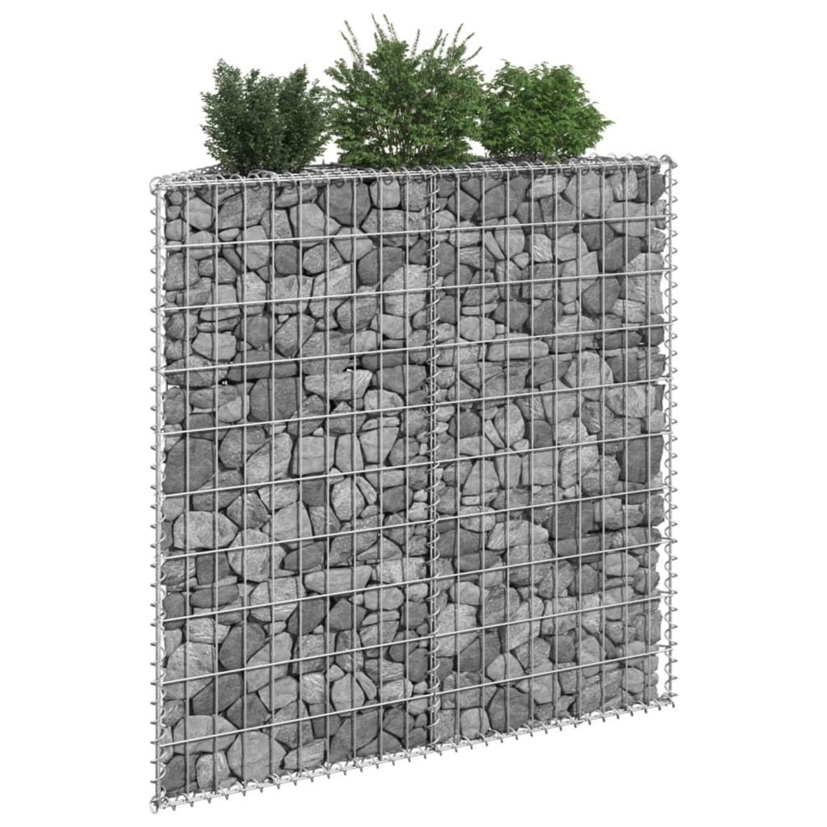 VIDAXL Lit sureleve a gabion en trapeze Acier galvanise 100x20x100 cm
