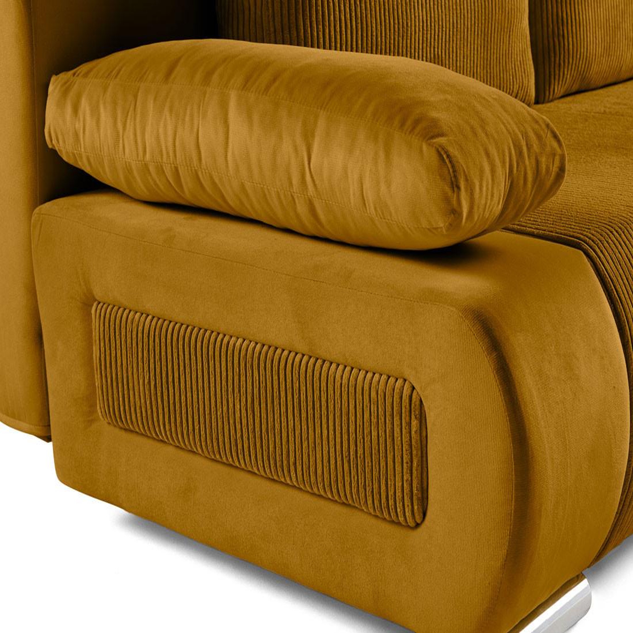 Voir la diapositive 5 : BEST MOBILIER Elio - canapé 3 places convertible - avec coffre - en velours et velours côtelé