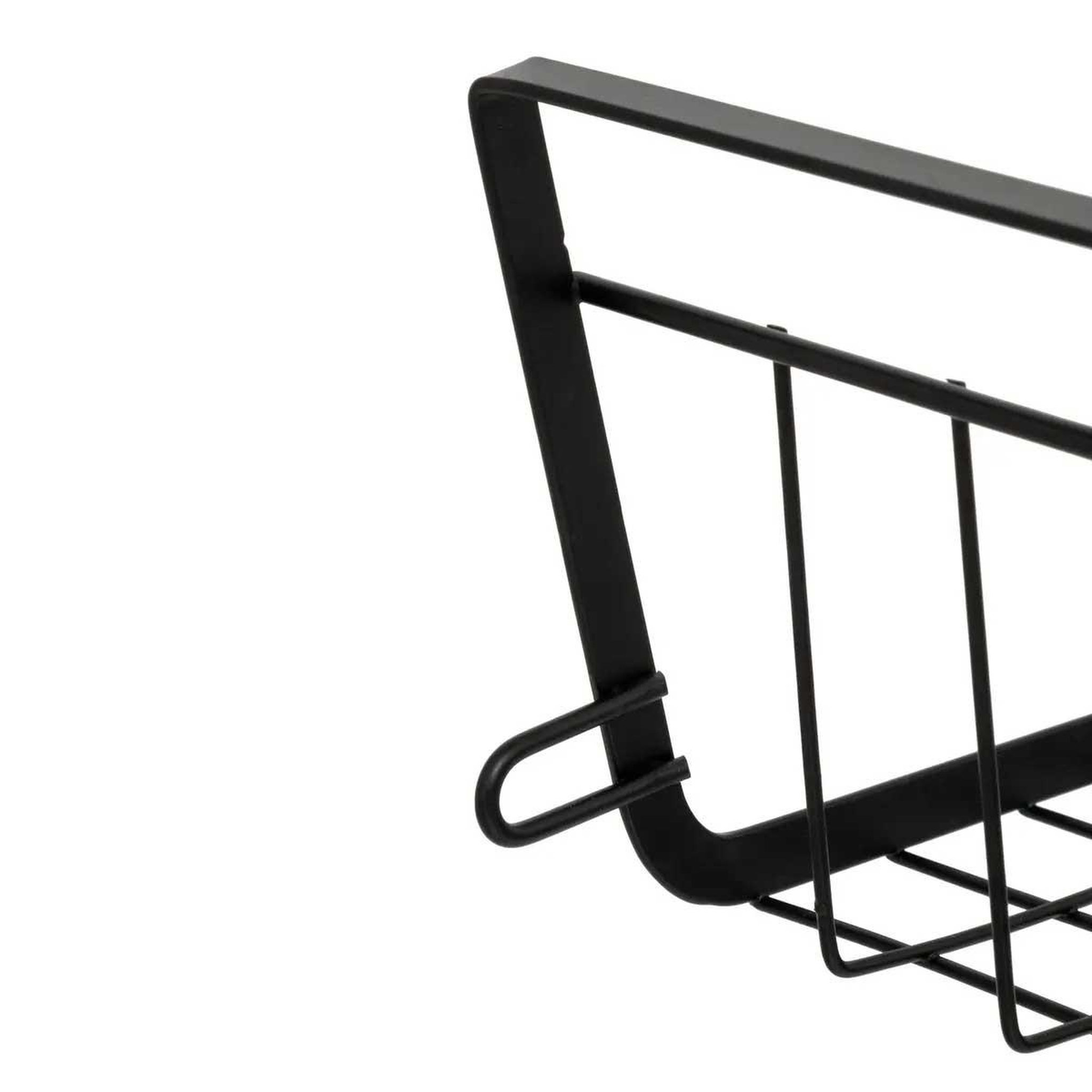 Voir la diapositive 4 : FIVE Panier à suspendre en métal  dressing  51cm noir