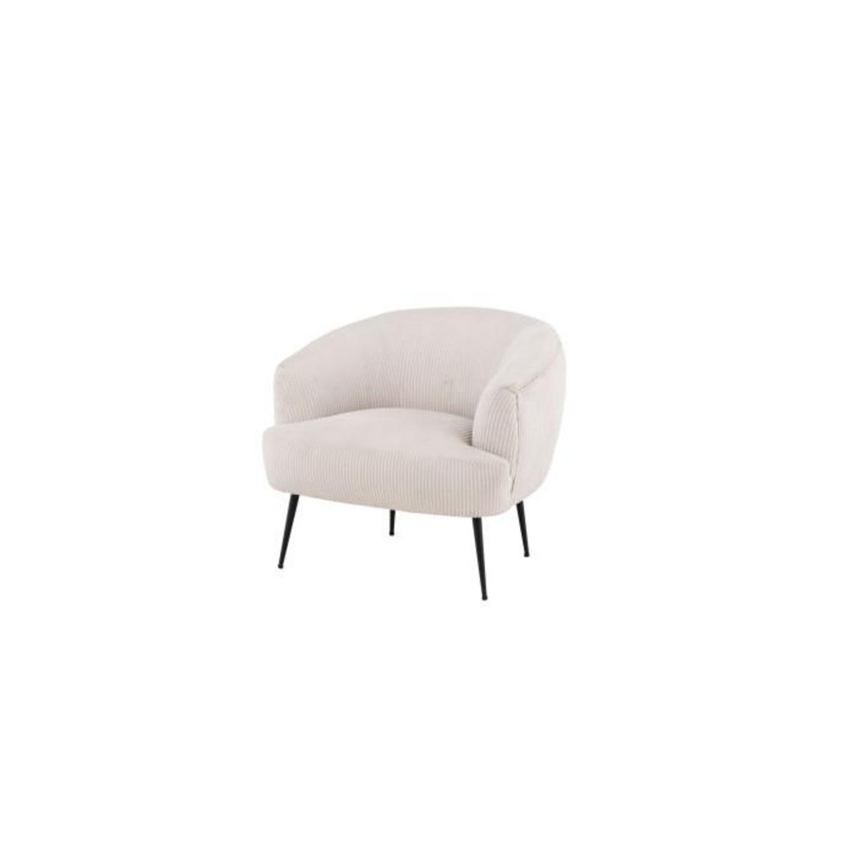 Paris Prix Fauteuil en Velours Côtelé  Derry  79cm Beige