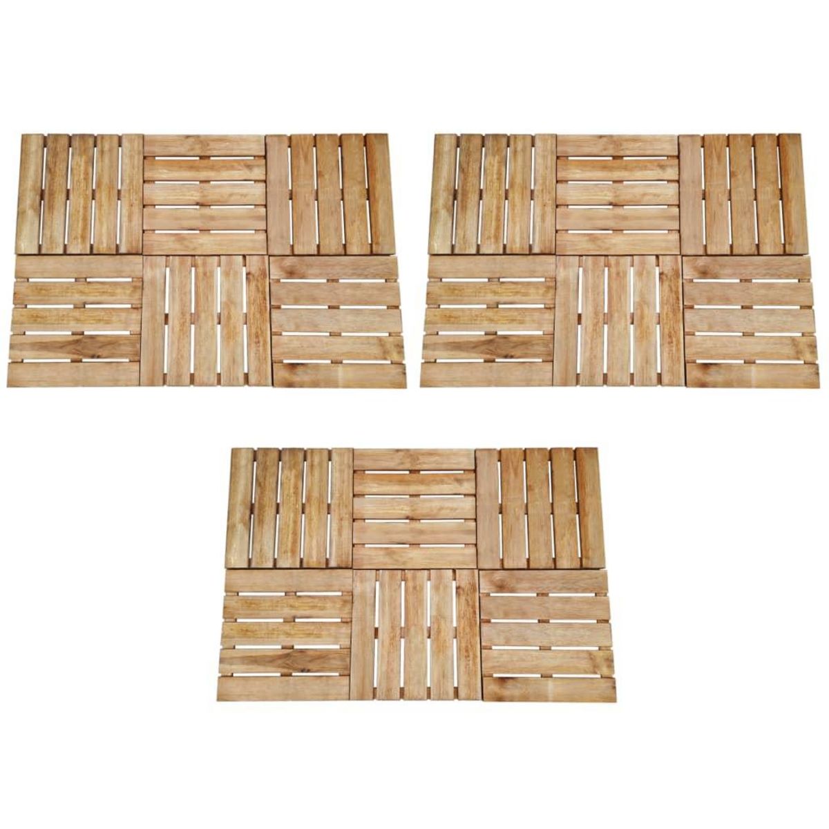 VIDAXL Dalles de terrasse 18 pcs 50x50 cm Bois Marron