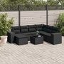 Voir la diapositive 1 : VIDAXL Salon de jardin 8 pcs avec coussins noir resine tressee