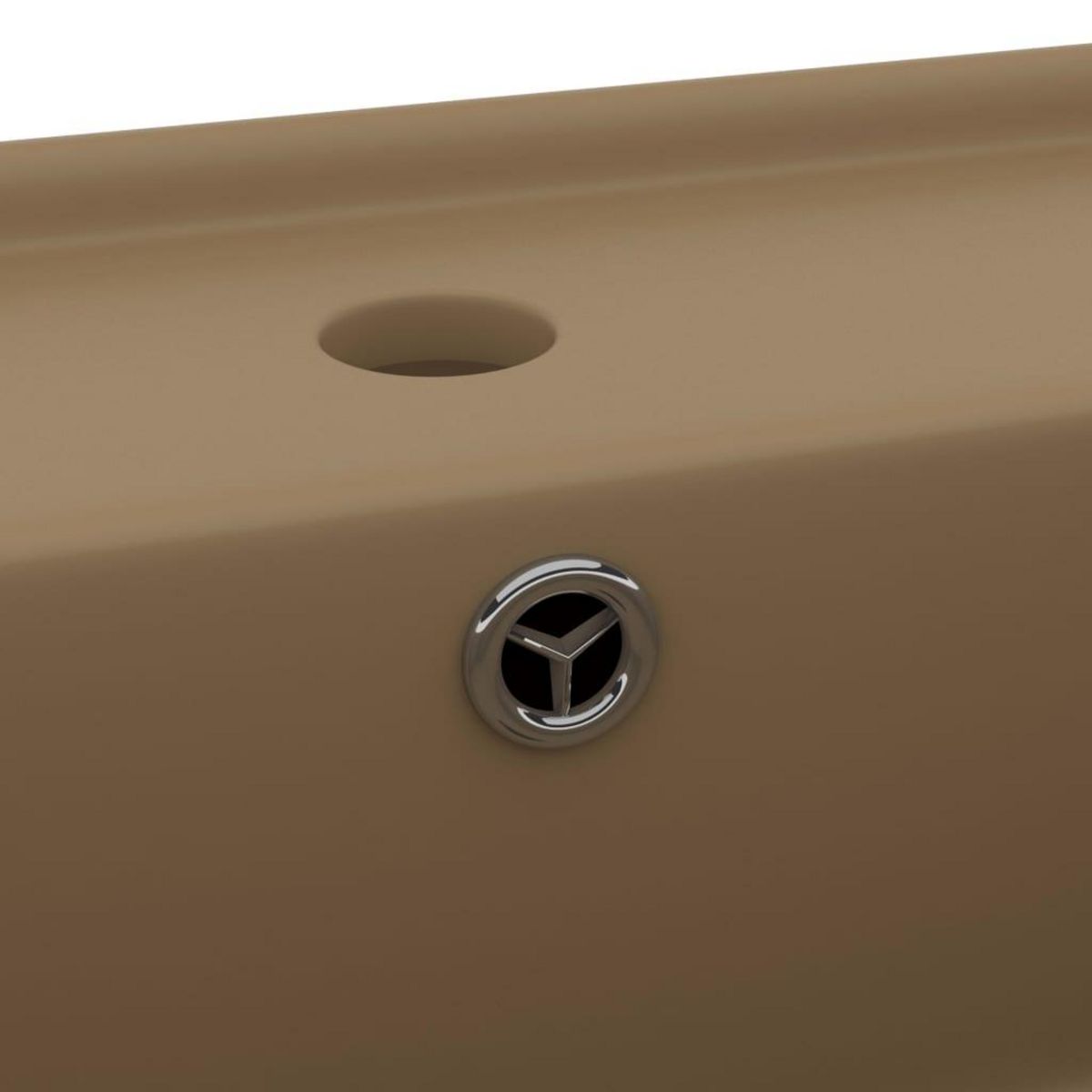 VIDAXL Lavabo carre de luxe a trop-plein Creme mat 41x41 cm Ceramique