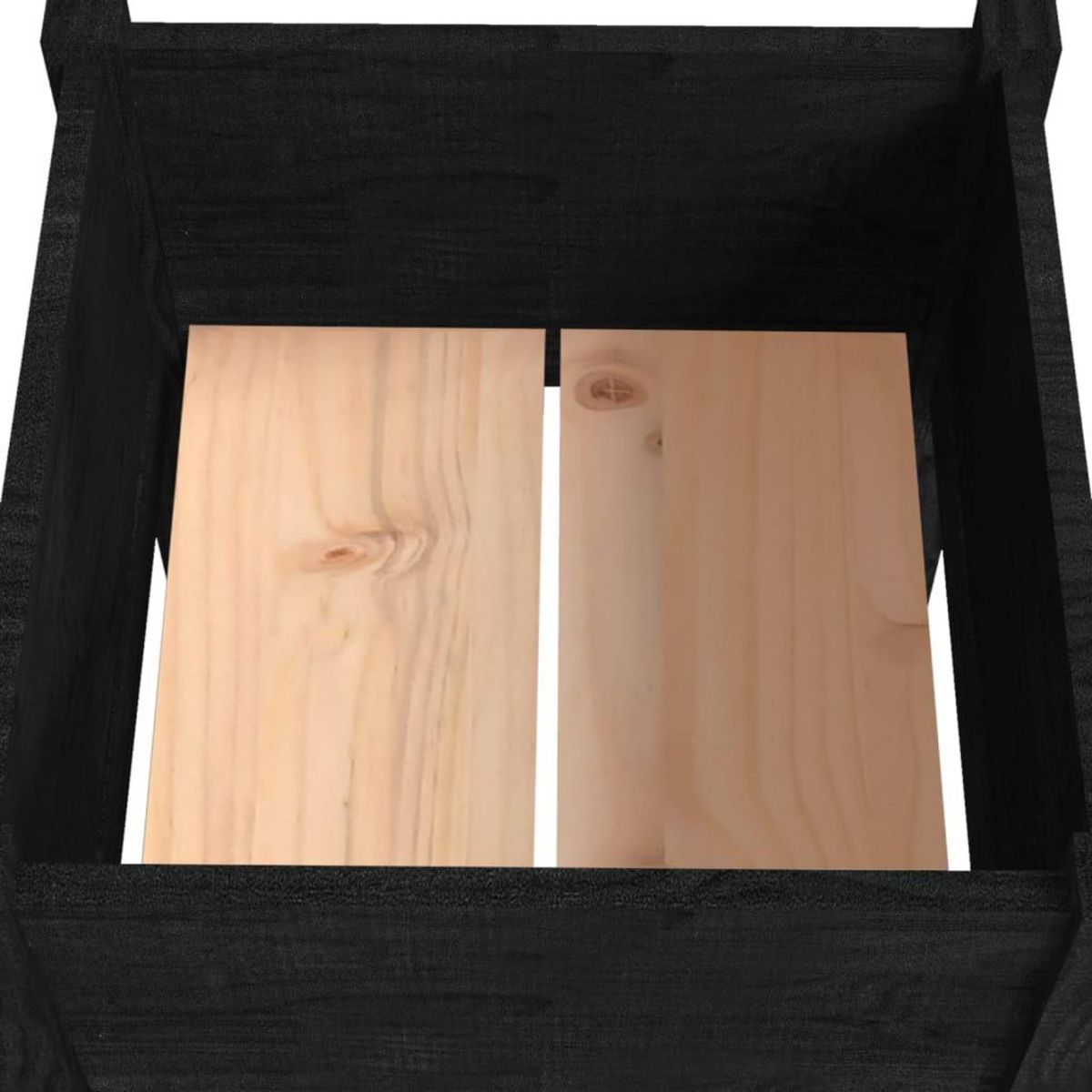 VIDAXL Jardiniere d'exterieur Noir 40x40x70 cm Bois de pin massif