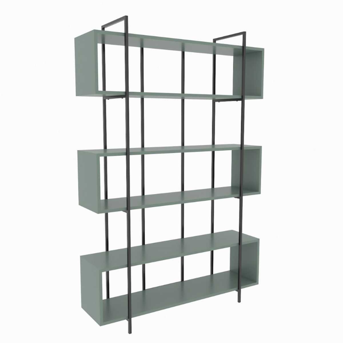 CONCEPT USINE Bibliothèque contemporaine vert 180cm LULI