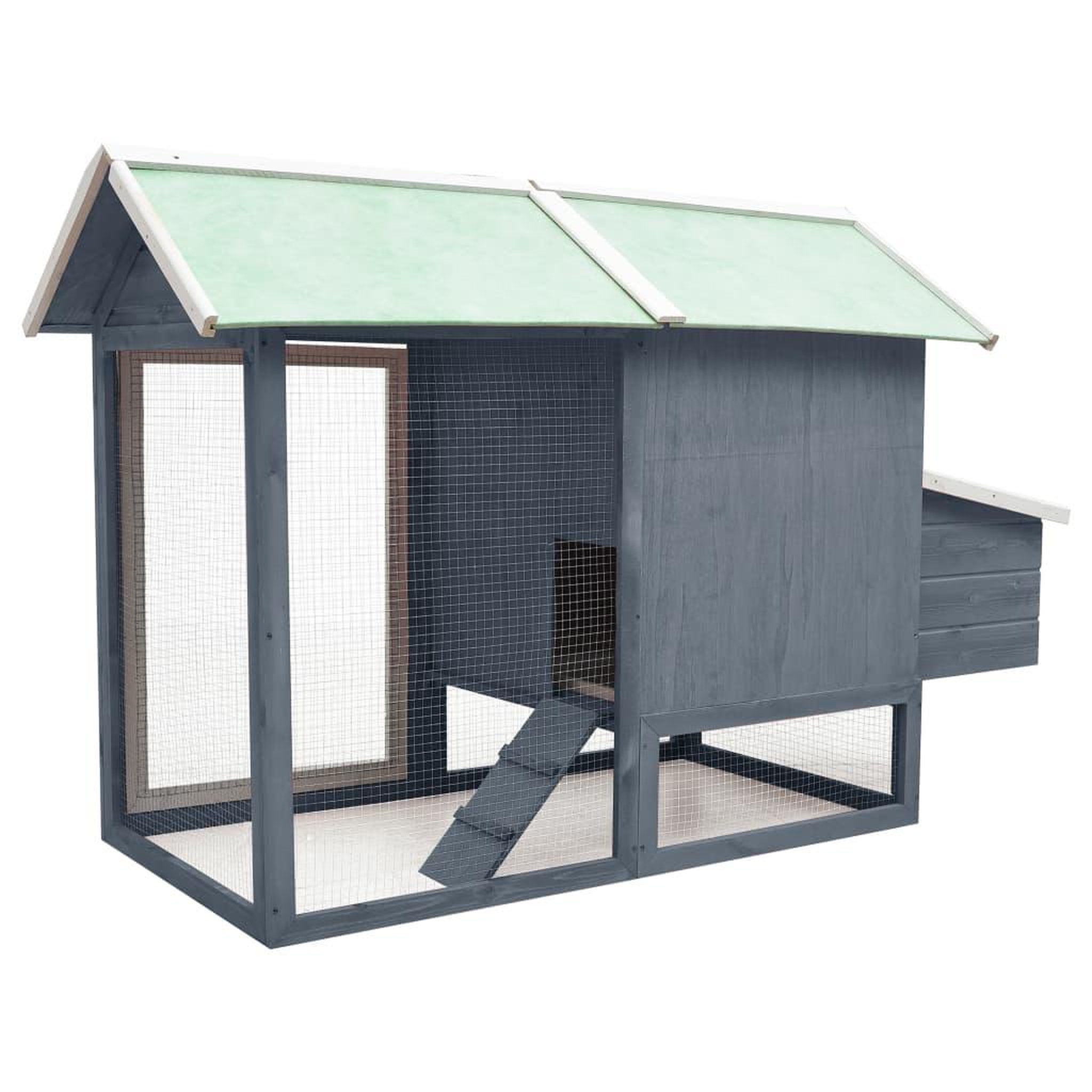 Voir la diapositive 4 : VIDAXL Poulailler Gris 170x81x110 cm Bois de pin massif et sapin