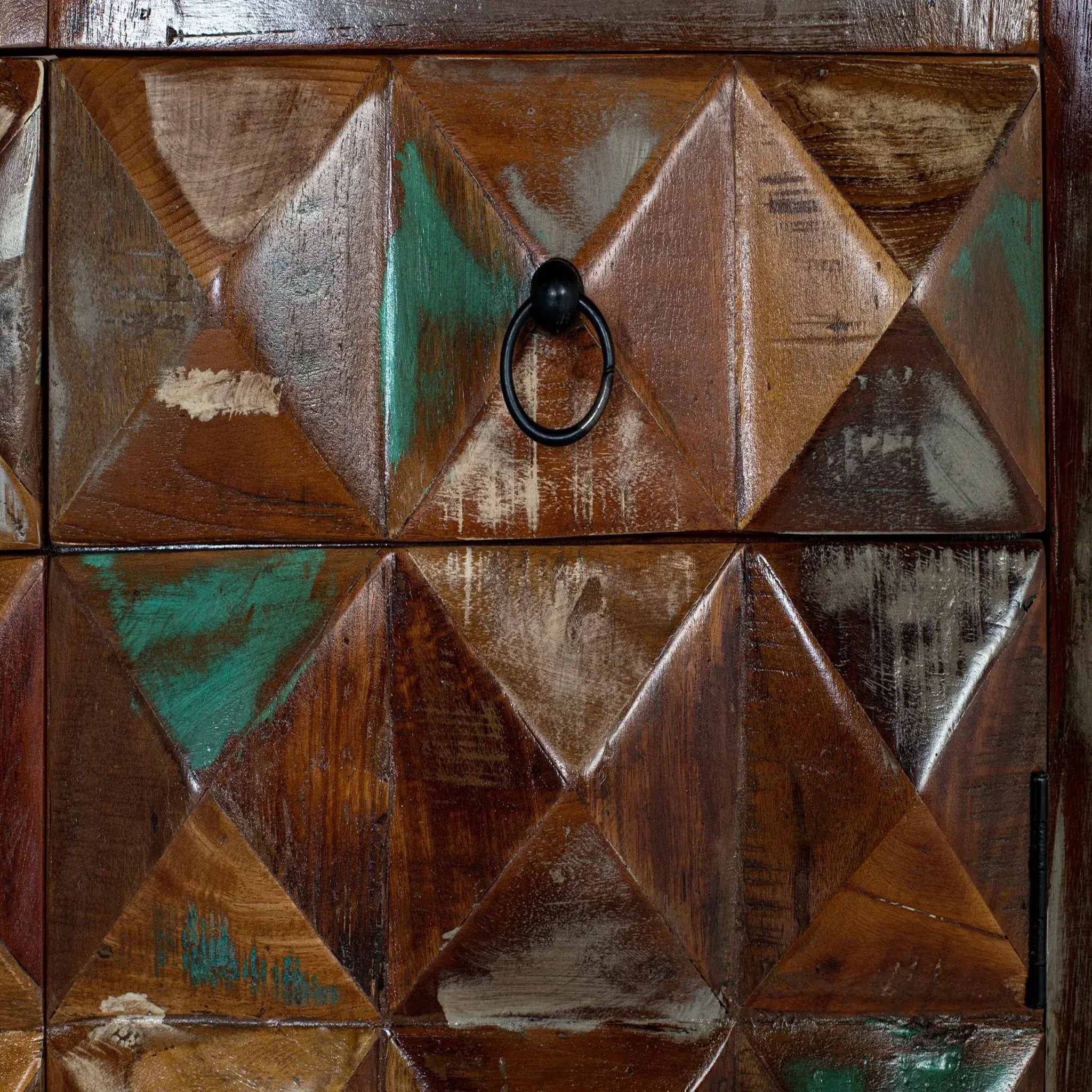 Voir la diapositive 6 : GINER Y COLOMER SL Vitrine en bois recyclé 90 cm style industriel moderne