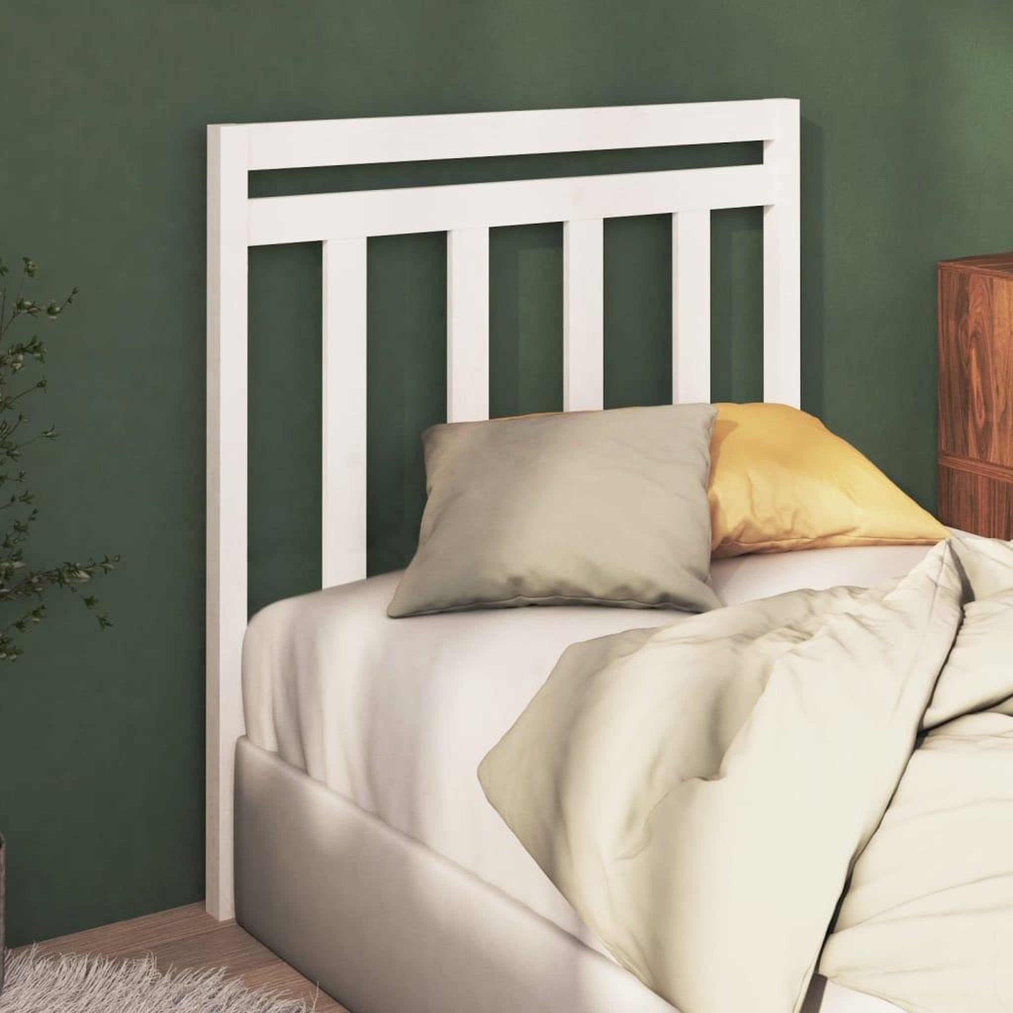 Voir la diapositive 3 : VIDAXL Tete de lit Blanc 95x4x100 cm Bois massif de pin