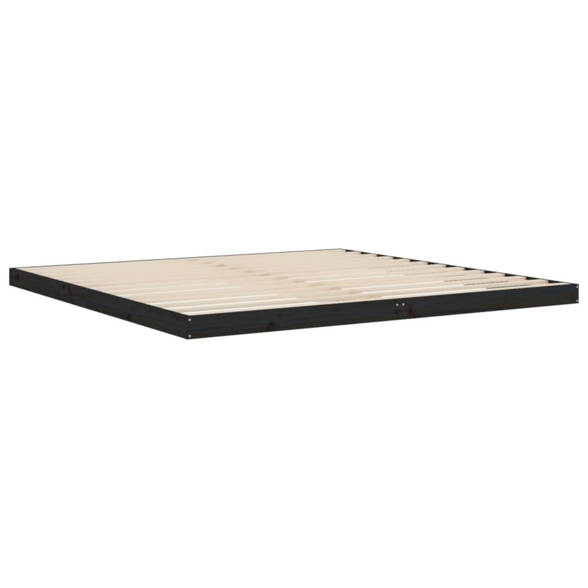 VIDAXL Cadre de lit sans matelas noir 200x200 cm bois massif de pin