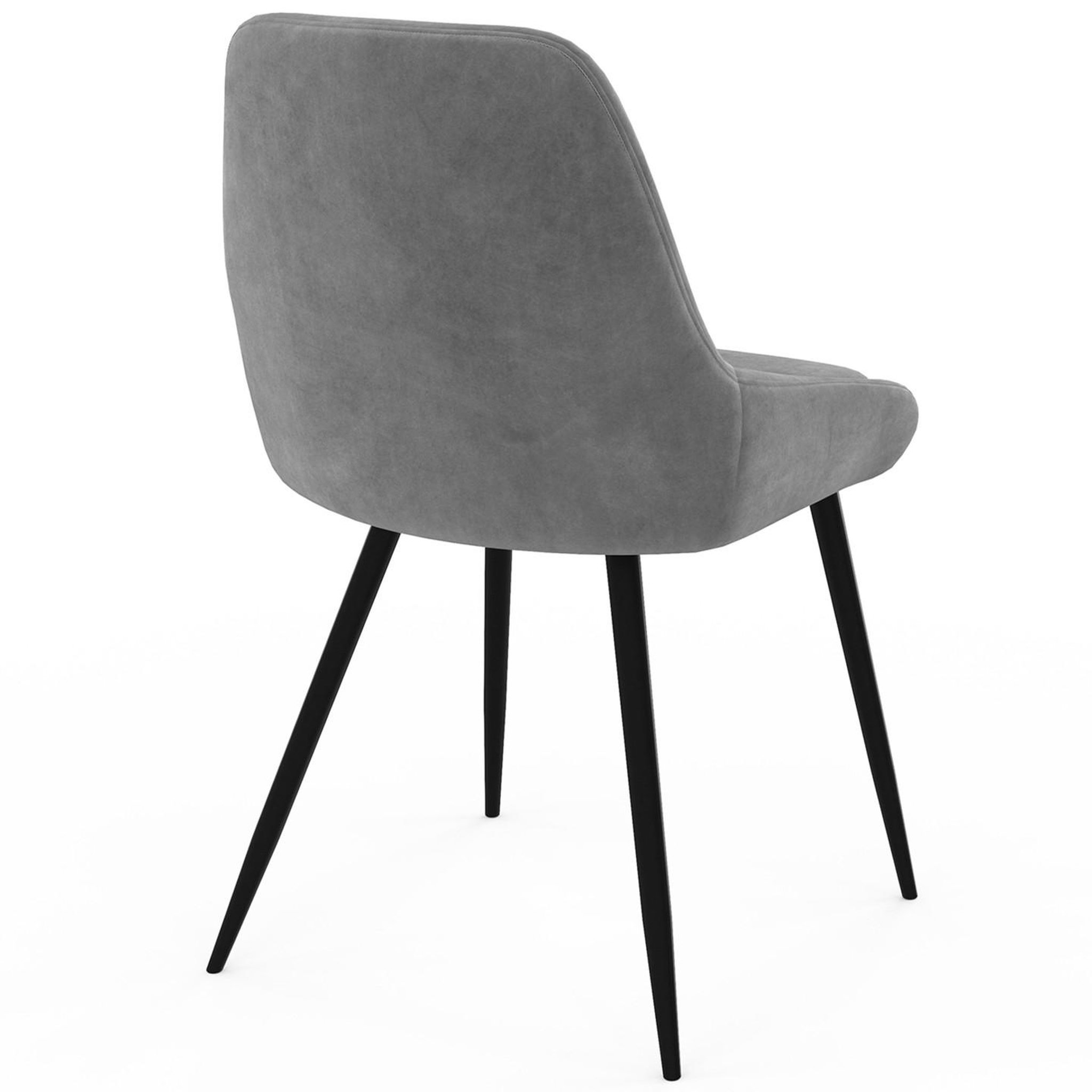 Voir la diapositive 4 : ID MARKET Lot de 6 chaises thalya en velours mix color pastel bleu x2, gris foncé x2, gris clair, rose avec accoudoirs
