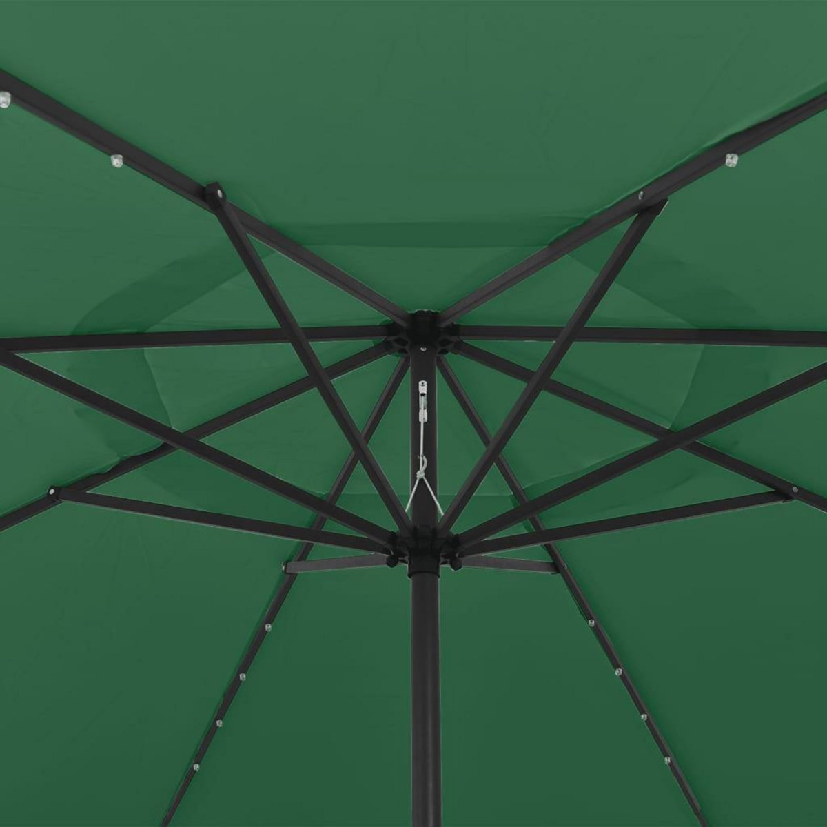 VIDAXL Parasol de jardin avec lumieres LED et mat en metal 400 cm vert