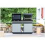 Voir la diapositive 2 : FORGE ADOUR Chariot Plancha Combi G NG 2 tablettes rabattables 2portes coulissantes