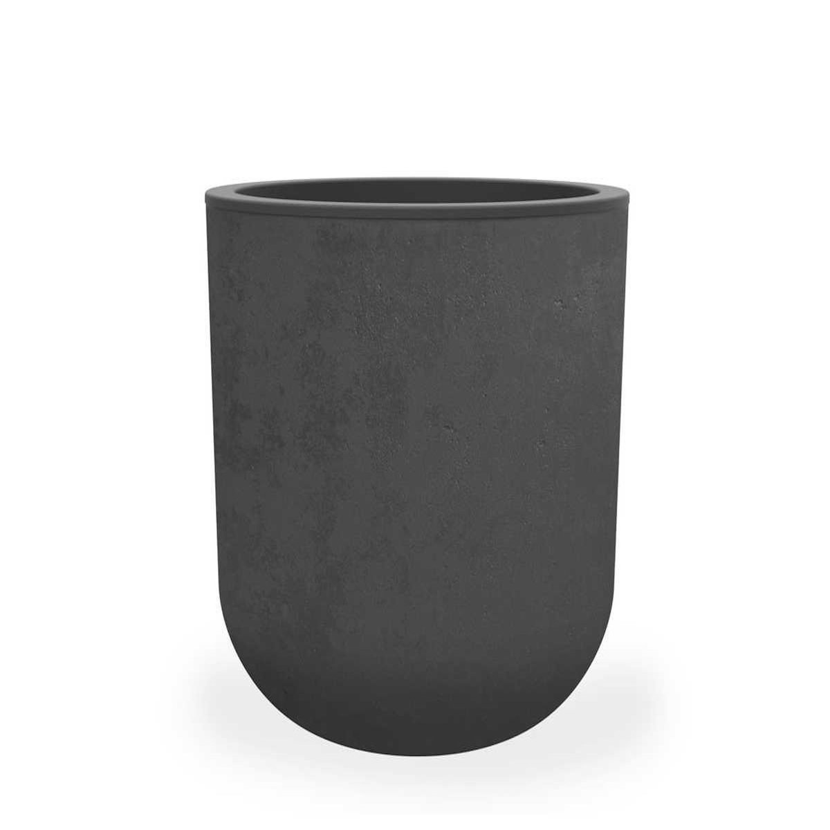 Eda Pot de fleurs rond Basalt Up - Ø 40 x 37 cm - 32,5 L - Gris anthracite - Eda