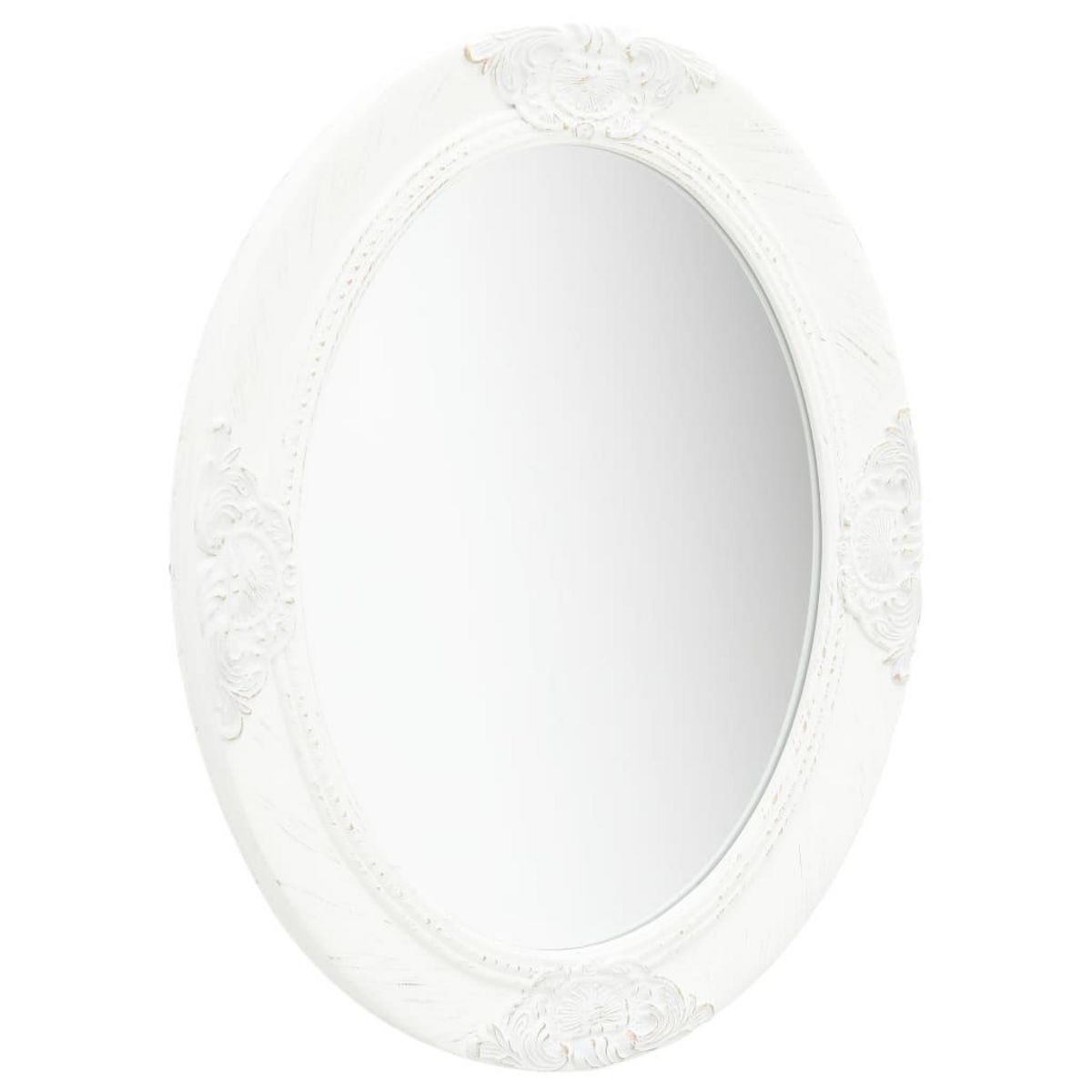 VIDAXL Miroir mural style baroque 50x60 cm Blanc