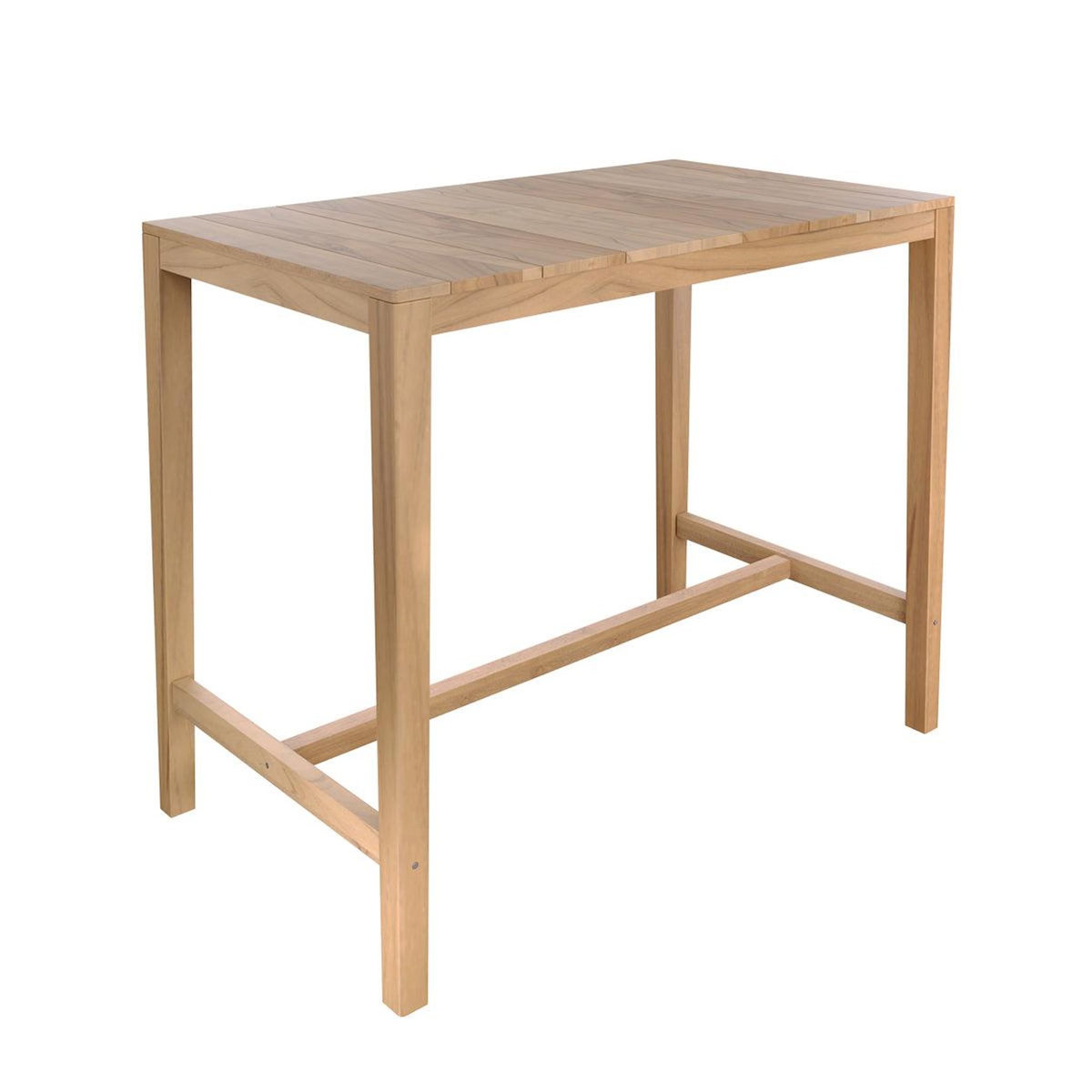 Rendez vous déco Table de bar d'extérieur en bois de teck massif 4 personnes-Tunga