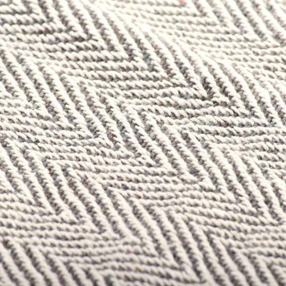 VIDAXL Couverture coton a chevrons 125x150 cm Gris