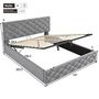 Voir la diapositive 3 : MERAX Lit coffre rembourré 140x200cm velours coloris gris