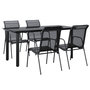 Voir la diapositive 2 : VIDAXL Ensemble a manger de jardin 5 pcs noir textilene et acier