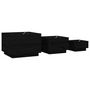 Voir la diapositive 5 : VIDAXL Boîtes de rangement et couvercles 3 pcs Noir Bois massif de pin
