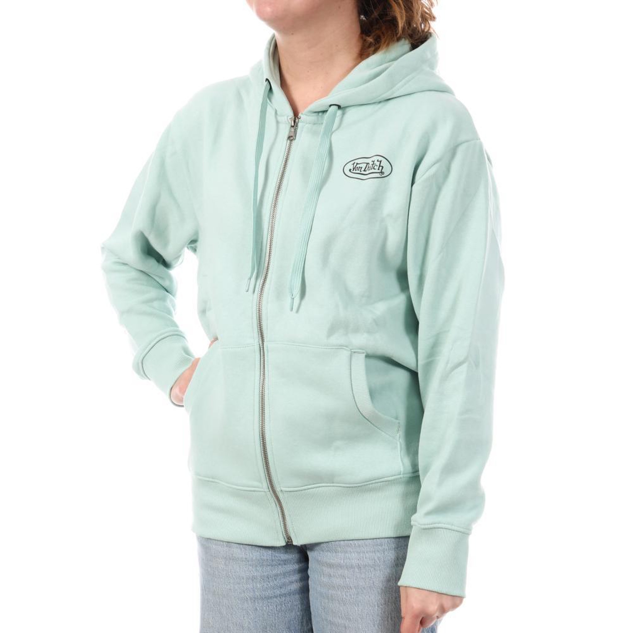 Voir la diapositive 1 : VON DUTCH Sweat Zippé Vert Menthe Femme Von Dutch SLIGN