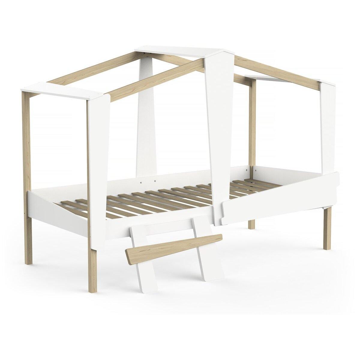 Habitat et Jardin Lit enfant surélevé  Cabane  - 90 x 200 cm - Blanc