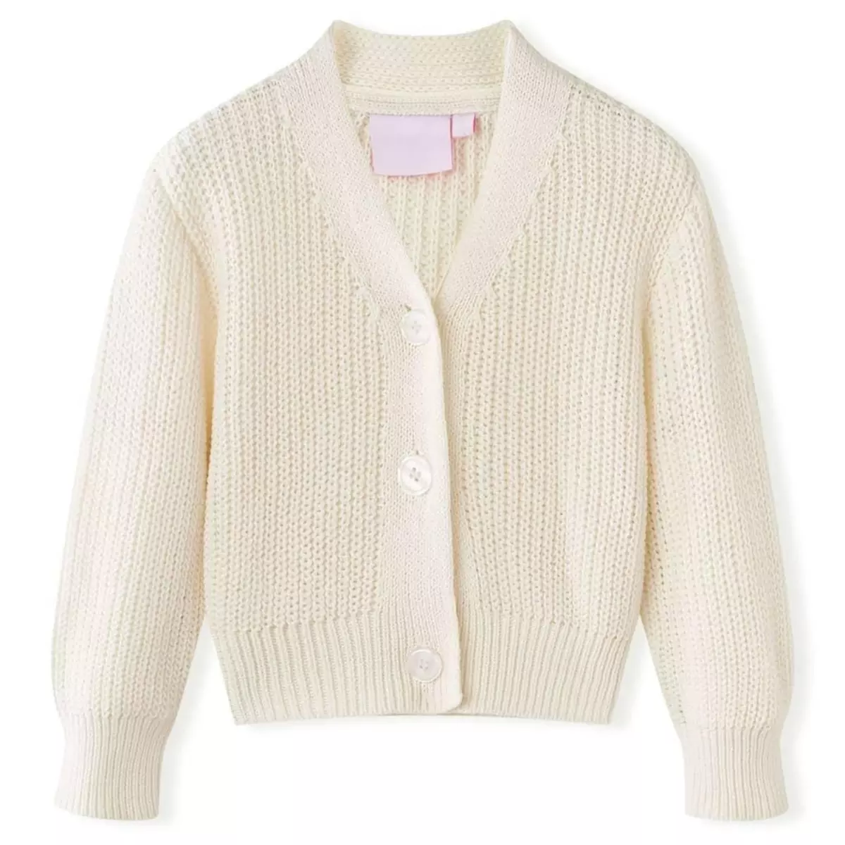 VIDAXL Cardigan pour enfants tricote blanc neige 140