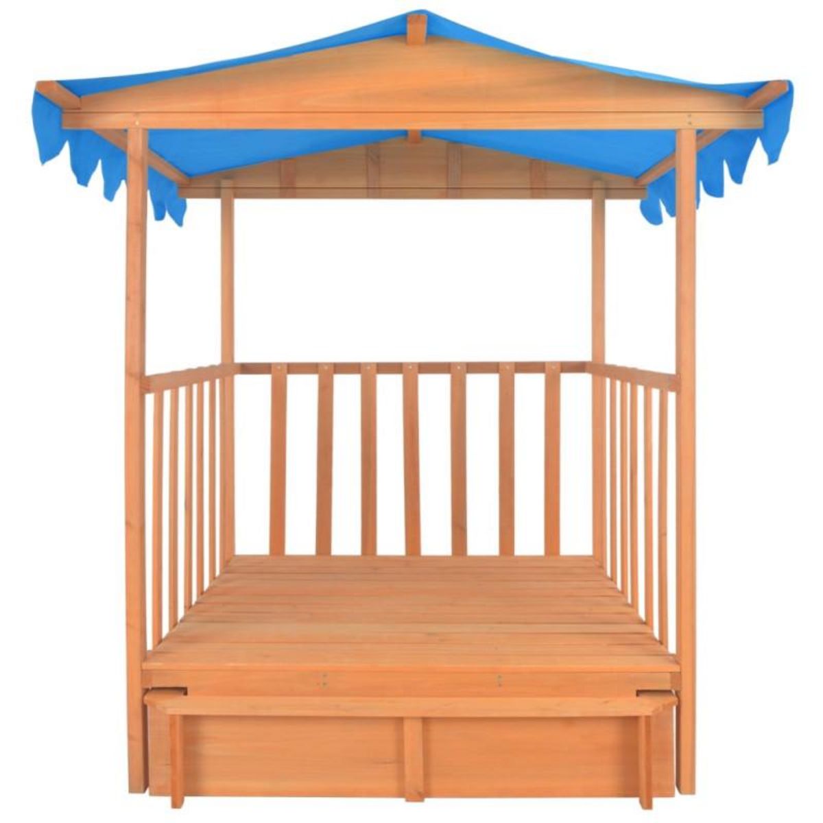 VIDAXL Maison de jeu d enfants et bac à sable Bois de sapin Bleu UV50