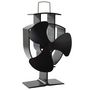 Voir la diapositive 2 : VIDAXL Ventilateur de poele alimente par chaleur 3 pales Noir